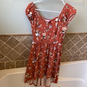 Cap Sleeve Floral Baby Doll Dress